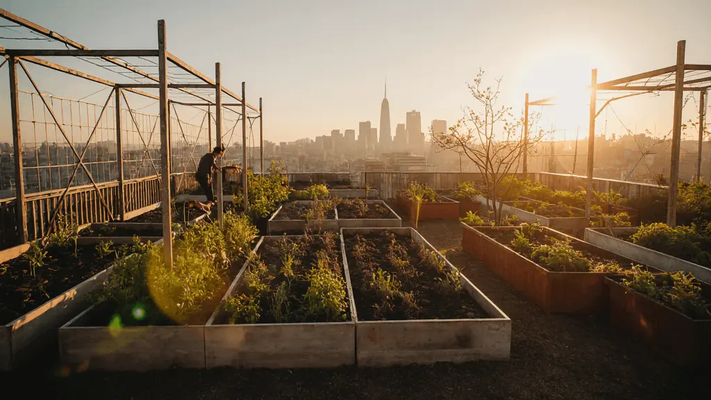 Rooftop urban farm 